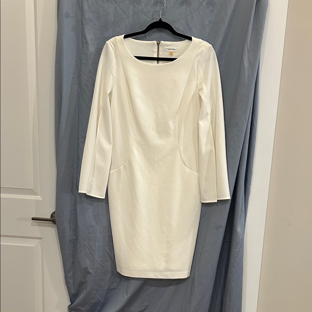 Calvin Klein White Bell Sleeve Dress